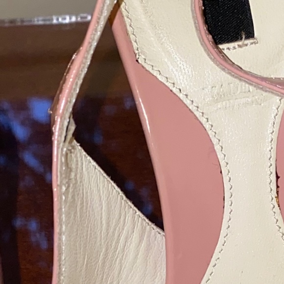 Bally Coral Pink Calf Patent Leather Slingback Stiletto platform size 7 - Picture 7 of 16
